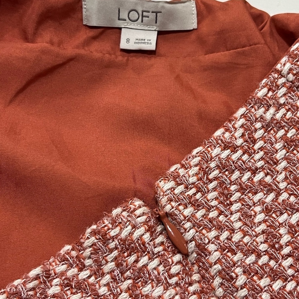 LOFT Coral Chevron Pencil Skirt - Picture 8 of 12